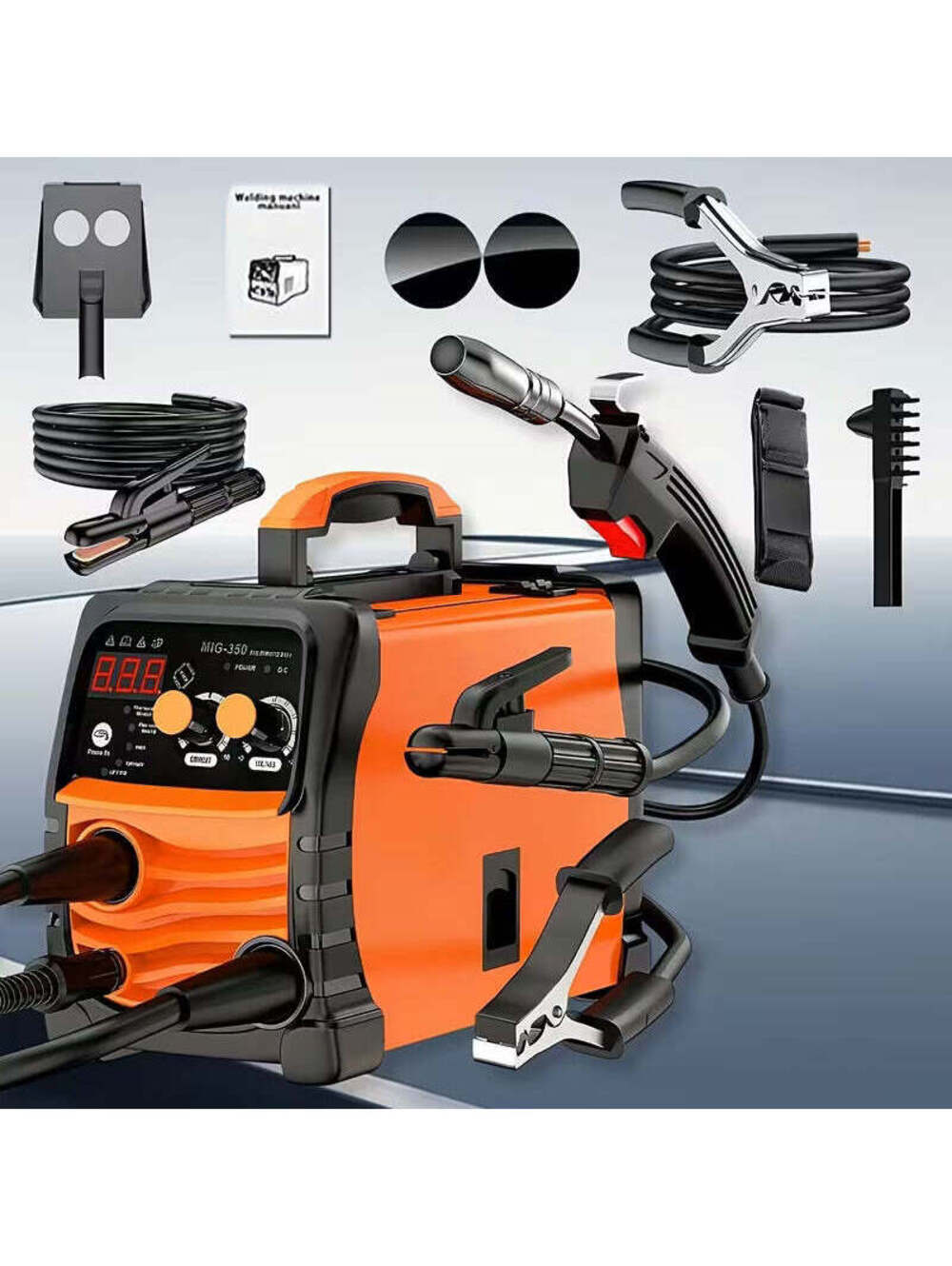 3 In 1 Welding Machine, 110V 60Hz 105A Gasless MIG/Stick ARC Welder With Orange